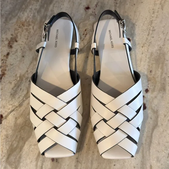 Michael Kors White Slingback Sandals., Size 10 - Picture 8 of 9